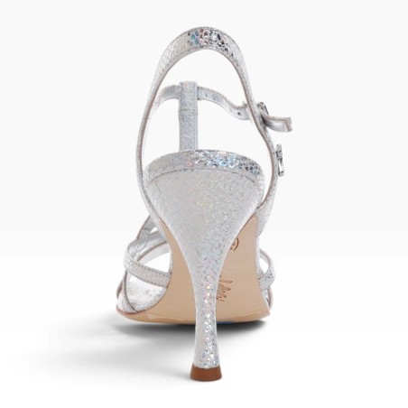 GAIA PITONCINO ARGENTO CANGIANTE Tacco 9 cm Tangolera 2 - WEAR & MORE