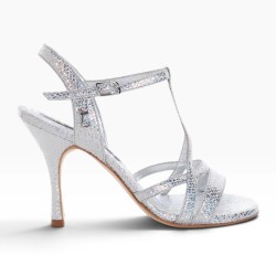 GAIA PITONCINO ARGENTO CANGIANTE Tacco 9 cm Tangolera 1 - WEAR & MORE