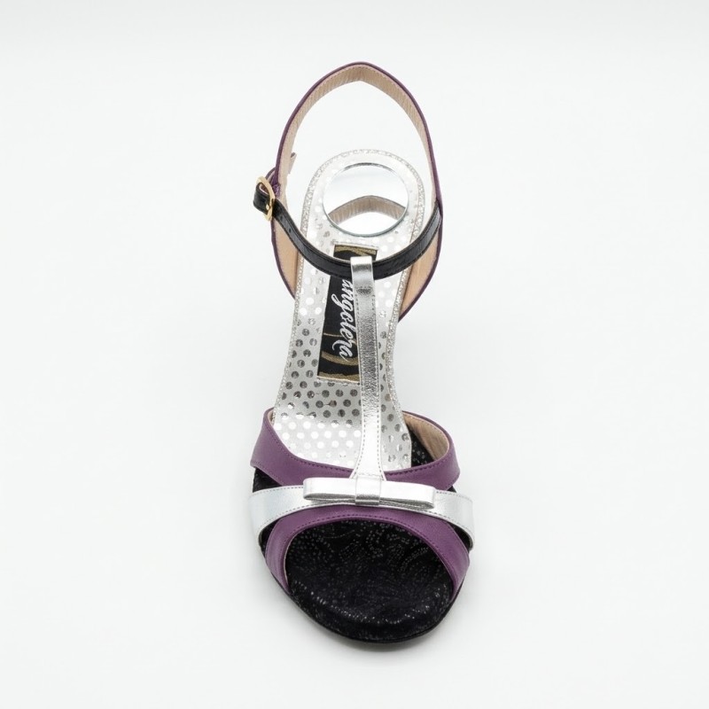 Scarpe da Tango GINEVRA ARGENTO NERO / VIOLA Tacco 9 cm – Tangolera Shoes | WearAndMore