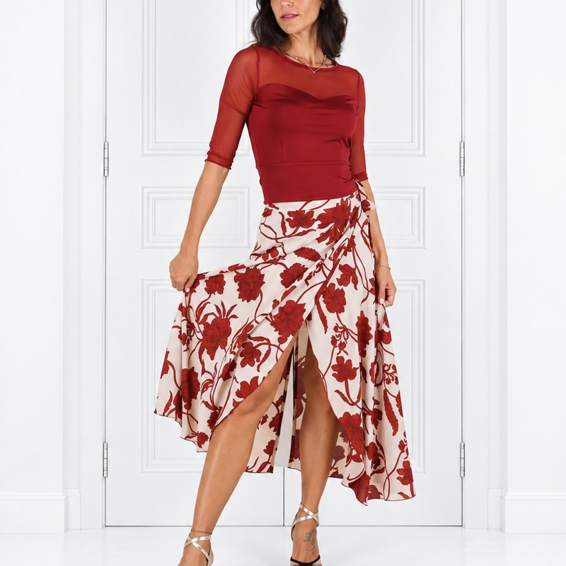 Completo Gonna Pareo Option 51 + Top Maglietta Cuore Option 141 |RossaSpina