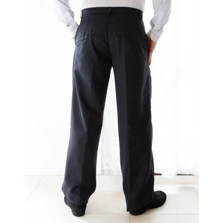 Men's Trousers Mod. Brad 01 Option 9 Pinstripe Dark Blue