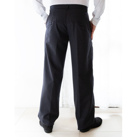 Pantalone da uomo Mod. Brad 01 Option 9 Gessato Blu Notte