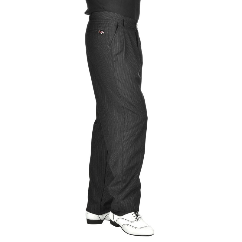 Pantalone da uomo Mod. Tom 04 Option 10 Colore Nero Gessato Sottile