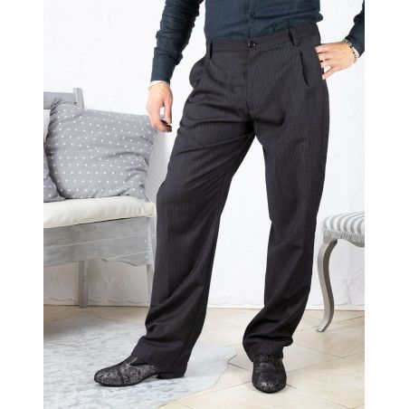 Trousers Brad 01 Option 3 Black Pinstripe color