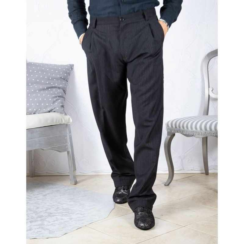 Trousers Brad 01 Option 3 Black Pinstripe color