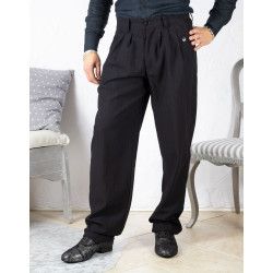Men's Trousers Mod. Tom 04 Option 4 Black pinstriped colour