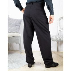 Men's Trousers Mod. Tom 04 Option 4 Black pinstriped colour