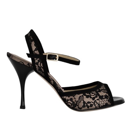 ANITA PIZZO NERO NUDO Tacco 9 cm