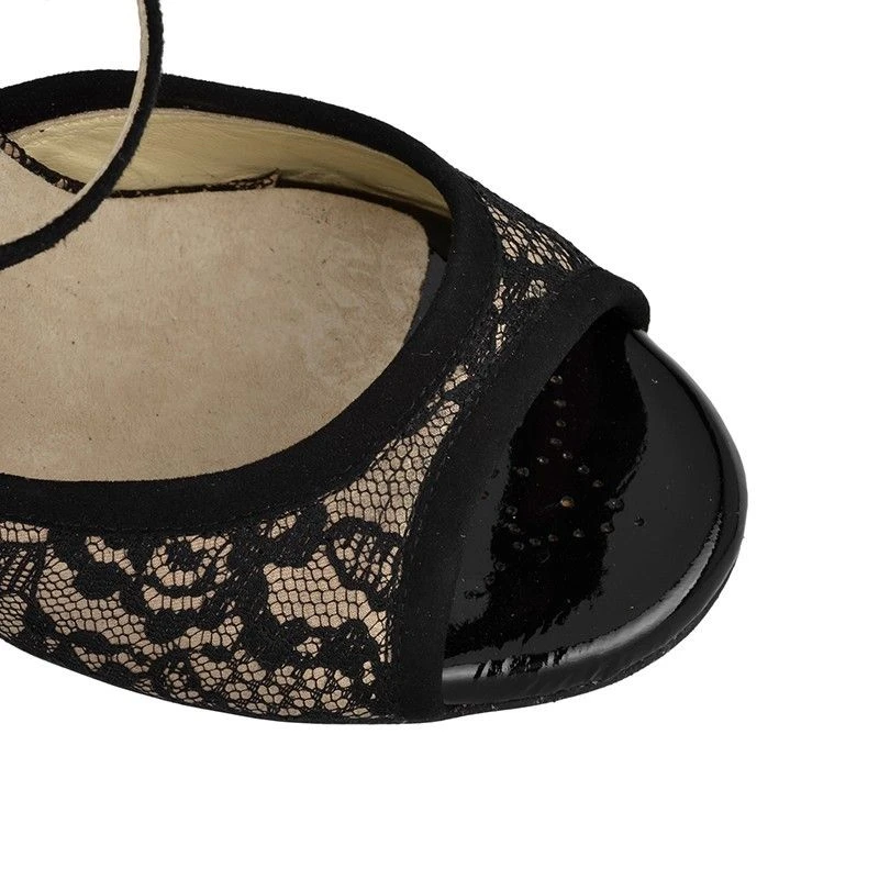 ANITA PIZZO NERO NUDO Tacco 9 cm Tangolera 3 - WEAR & MORE 