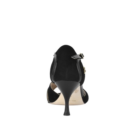 ALBA NERO CAMOSCIO VERNICE Tacco 6 cm