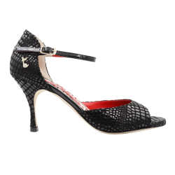 TILDE NERO PITONE Tacco 7 cm