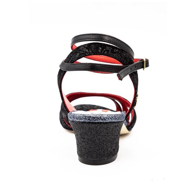 NOEMI NERO STAMPATO Tacco 4 cm Tangolera 2 - WEAR & MORE 