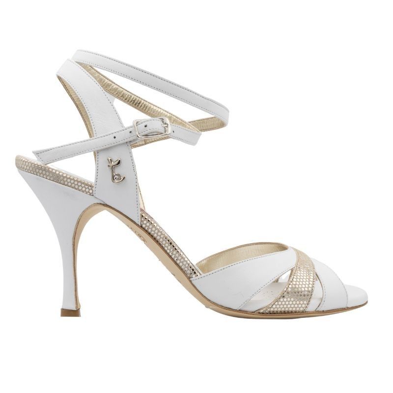 GINEVRA BIANCO ARGENTO CL Heel 8 cm Tangolera 1 - WEAR & MORE 