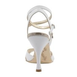 GINEVRA BIANCO ARGENTO CL Heel 8 cm Tangolera 2 - WEAR & MORE 