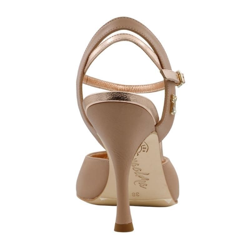 IRIS BEIGE Heel 7 cm Narrow Feet Tangolera 3 - WEAR & MORE 