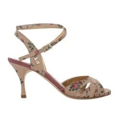 GINEVRA BEIGE FIORI CL Heel 7 cm