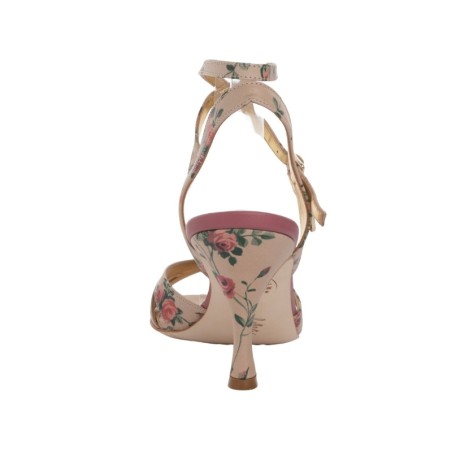 GINEVRA BEIGE FIORI CL Tacco 7 cm