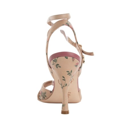 GINEVRA BEIGE FIORI CL Tacco 9 cm
