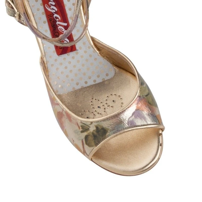 ANITA PLATINO FLOWER Heel 6 cm