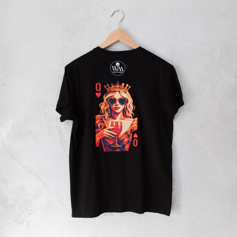 T-Shirt uomo nera Regina di Cuori