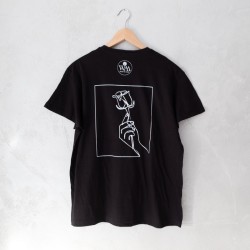 T-Shirt uomo nera Rosa Bianca