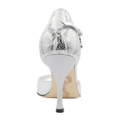 CLIO ARGENTO PITONE Tacco 9 cm
