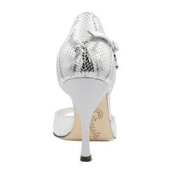 CLIO ARGENTO PITONE Heel 9 cm BOOKING SHOES