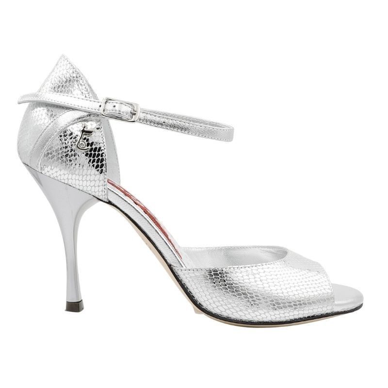 CLIO ARGENTO PITONE Heel 9 cm BOOKING SHOES