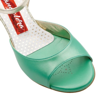 ANITA  VERDE Pianta Larga Tacco 6 cm SCARPE IN PRENOTAZIONE