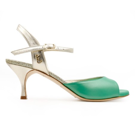ANITA  VERDE Pianta Larga Tacco 6 cm SCARPE IN PRENOTAZIONE