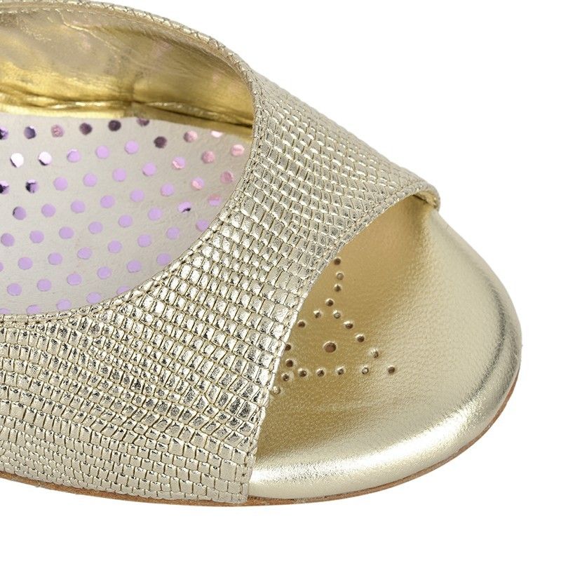 ANITA PLATINO LUCERTOLINA CL Heel 6 cm BOOKING SHOES
