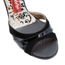 Alba Nero Camoscio Vernice Heel 7 cm BOOKING SHOES