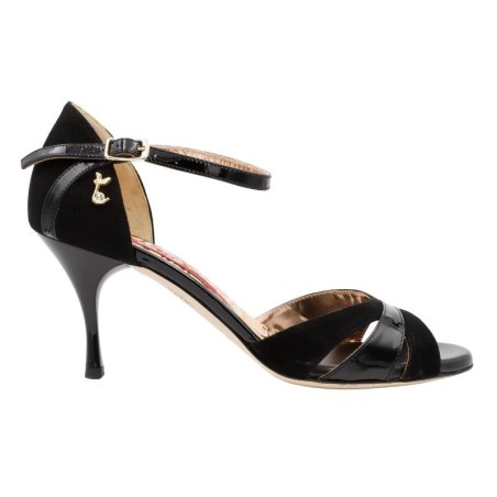 Alba Nero Camoscio Vernice Tacco 7 cm SCARPE IN PRENOTAZIONE