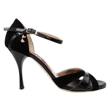 ALBA NERO CAMOSCIO VERNICE Tacco 9 cm SCARPE IN PRENOTAZIONE