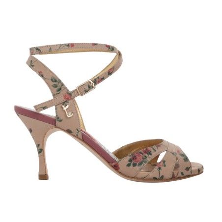 GINEVRA BEIGE FIORI CL Tacco 7 cm SCARPE IN PRENOTAZIONE