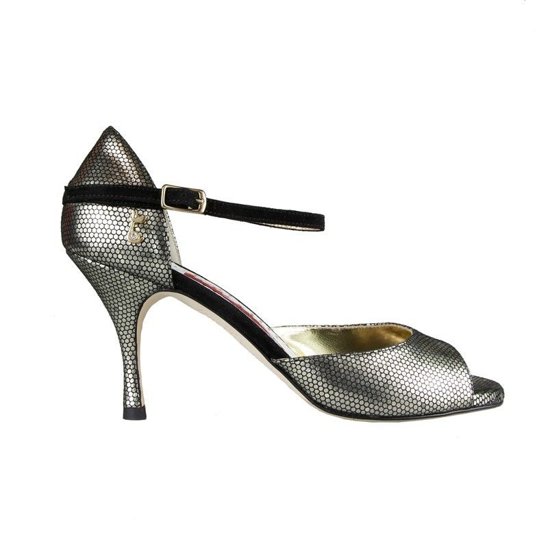 CLIO NERO PUNTINO Heel 8 cm BOOKING SHOES