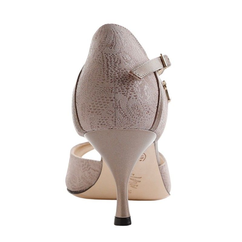 CLIO BEIGE FIORI PIANTA LARGA Heel 6 cm BOOKING SHOES