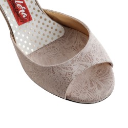CLIO BEIGE FIORI PIANTA LARGA Tacco 6 cm SCARPE IN PRENOTAZIONE