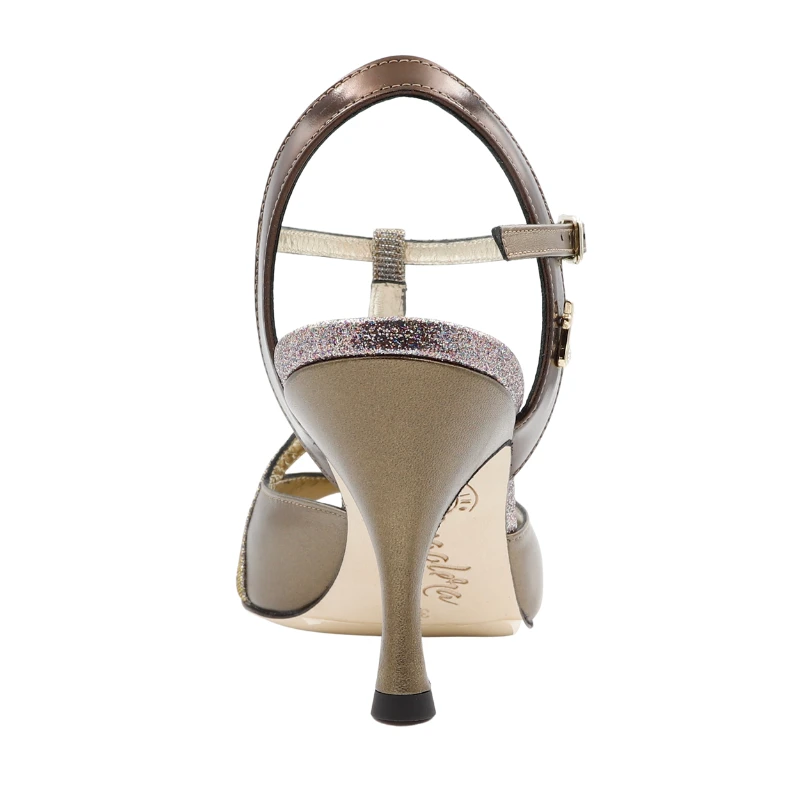 LARA BRONZO TESSUTO Heel 7 cm BOOKING SHOES