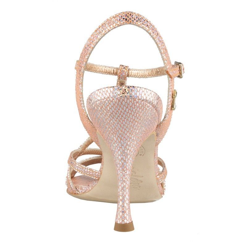 GAIA RAME PITONCINO CANGIANTE Heel 9 cm BOOKING SHOES