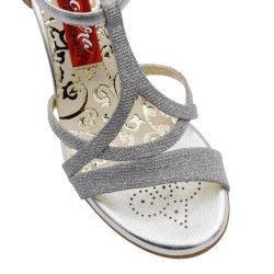 SOFIA ARGENTO TESSUTO Tacco 7 cm SCARPE IN PRENOTAZIONE