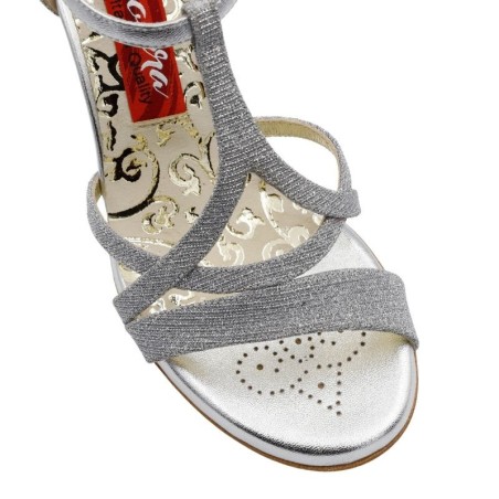 SOFIA ARGENTO TESSUTO Heel 7 cm BOOKING SHOES