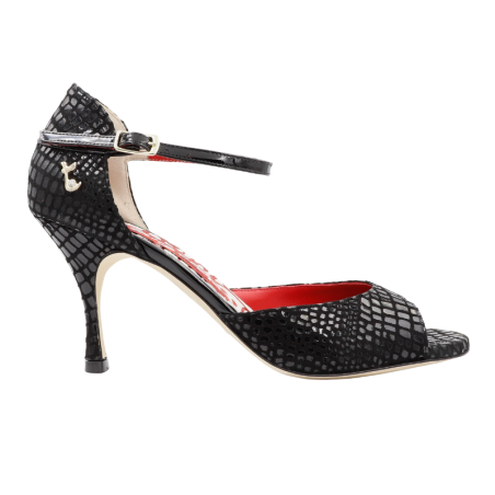 TILDE NERO PITONE Heel 7 cm BOOKING SHOES