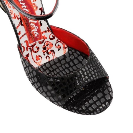 TILDE NERO PITONE Heel 9 cm BOOKING SHOES