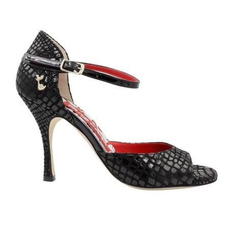 TILDE NERO PITONE Heel 9 cm BOOKING SHOES