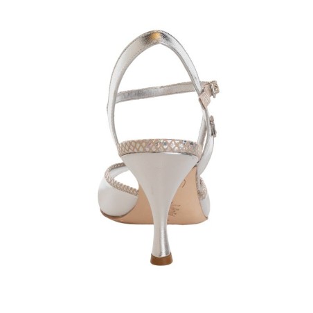 SARA ARGENTO LAMINATO Tacco 7 cm SCARPE IN PRENOTAZIONE