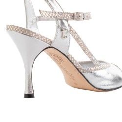 SARA ARGENTO LAMINATO Tacco 9 cm SCARPE IN PRENOTAZIONE