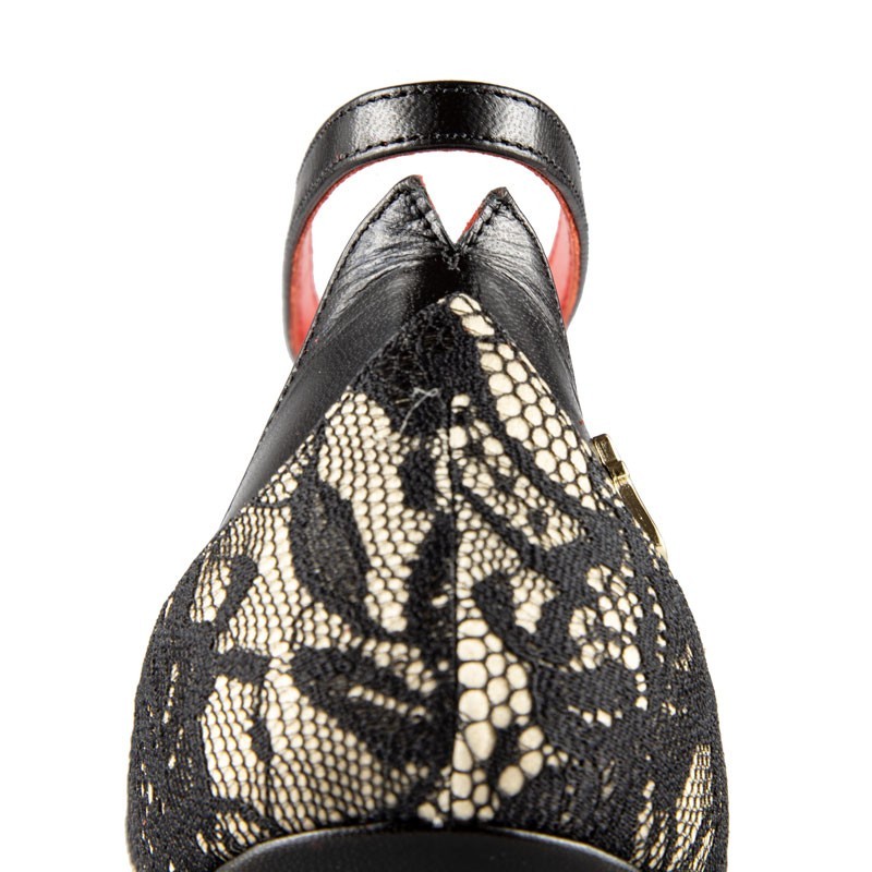 ZOE NERO PIZZO Heel 8 cm BOOKING SHOES