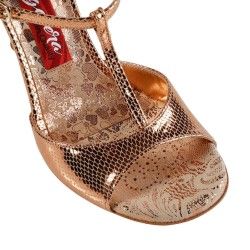 PERLA RAME PITONCINO PUNTA LARGA Tacco 7 cm SCARPE IN