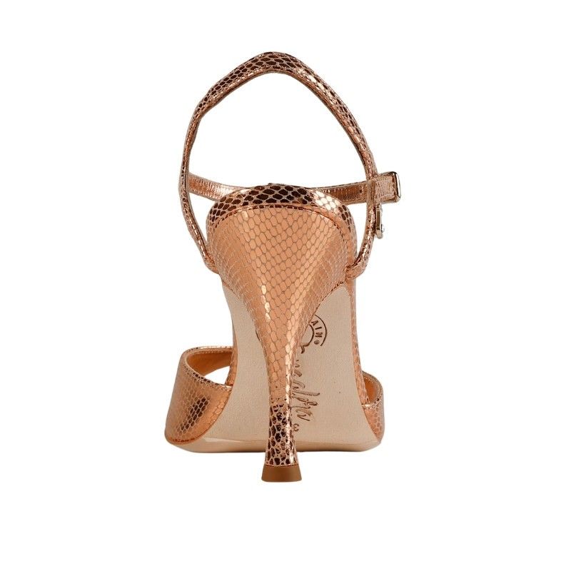 PERLA RAME PITONCINO PUNTA LARGA Tacco 9 cm SCARPE IN